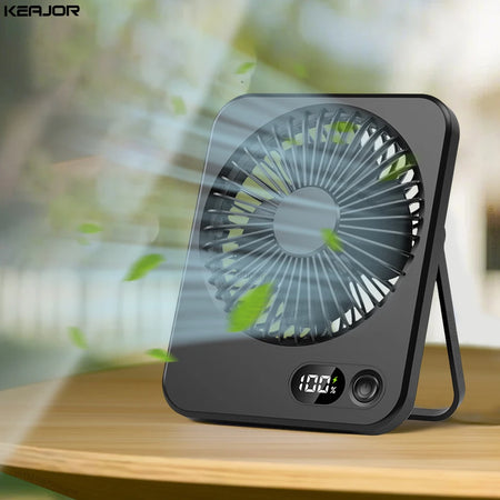 Desk Fan USB Rechargeable &ndash; Five Speed Adjustable 180