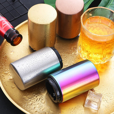 Automatic Beer Bottle Opener - Stainless Steel Magnetic Push Down