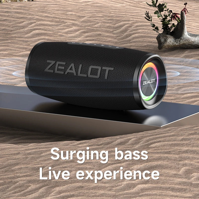 ZEALOT-S56 Speaker &ndash; IPX6 Waterproof 40W Bass RGB Lights