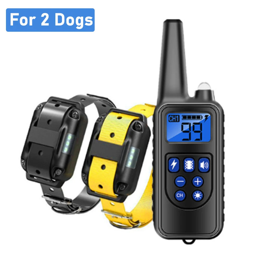 800m Electric Dog Training Collar &ndash; Waterproof Remote for 2 dogs 2 / UK Plug