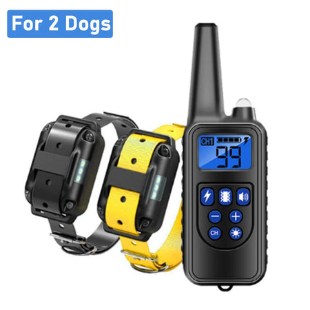 800m Electric Dog Training Collar &ndash; Waterproof Remote for 2 dogs 2 / UK Plug