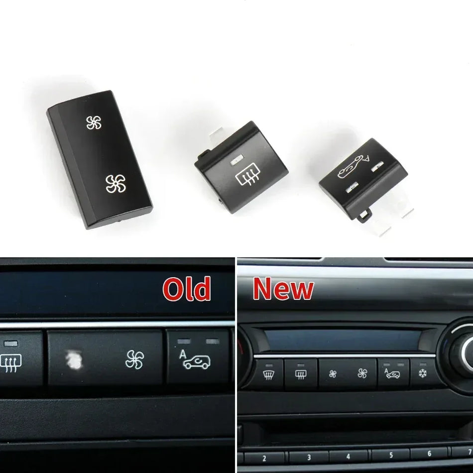Dashboard Fan Volume Button With Start Stop Key Cover For BMW X5 X6 E70