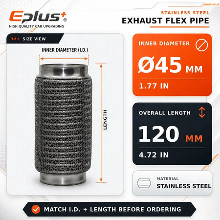 Universal Automotive Chain Link Mesh Exhaust Hose Stainless Steel Braided Flexible Bellows for Car Exhaust System Replacement by InterCyprus Trading Ltd