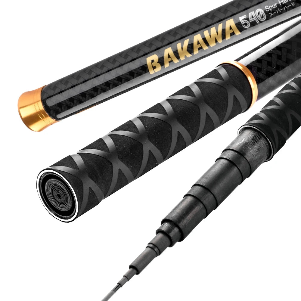 BAKAWA Ultralight Carbon Telescopic Fishing Rods &ndash; Portable &amp; Durable Black / 1.8 m