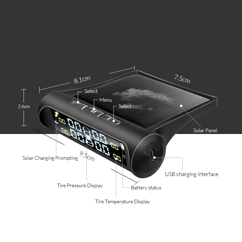 ACCEO Intelligent TPMS - Solar Tire Pressure Alarm