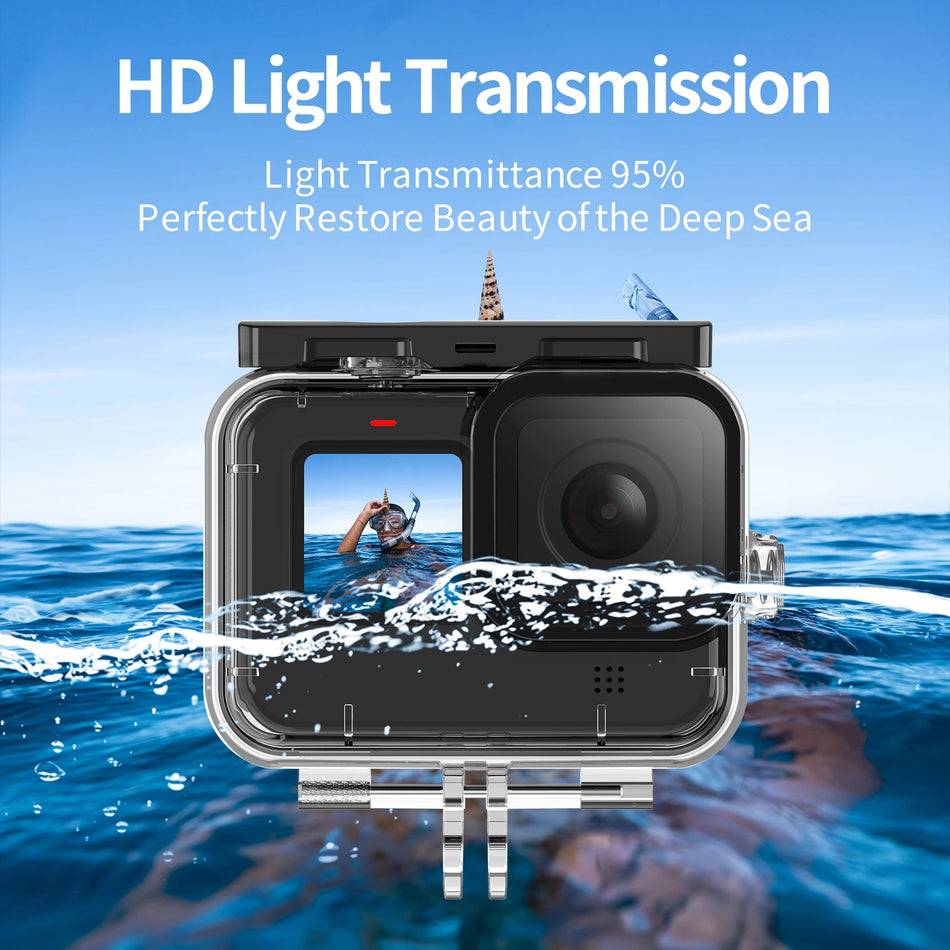 TELESIN 60M Waterproof Case for GoPro Hero 13 12 11 10 9 with Dive Filter