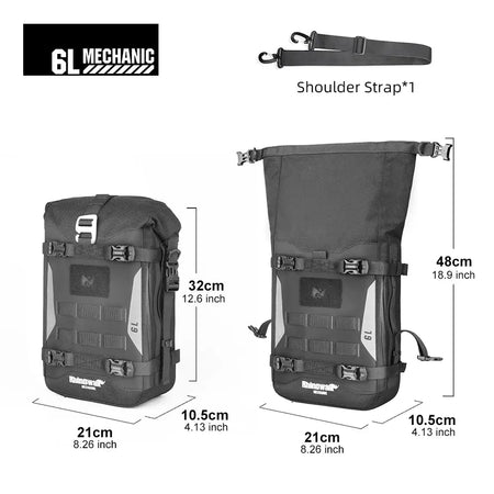 Rhinowalk Motorcycle Bumper Edge Bag 6L Waterproof Motor Crash Bar Bag With Support Board Back Panner Side Bag Molle System by InterCyprus Trading Ltd