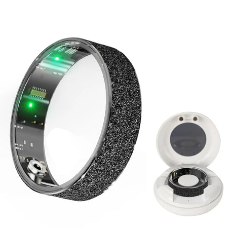 Smart Ring with Charging Case - Health &amp; Sleep Monitor, Waterproof, Multi-sport Mode Black With Box / 10
