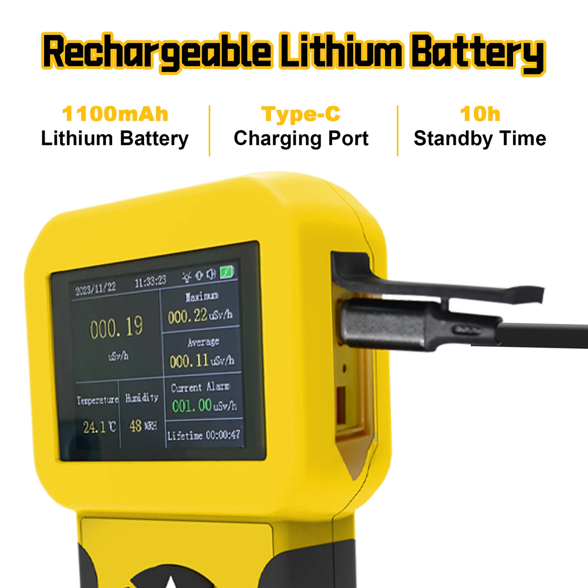 Geiger Counter Nuclear Radiation Detector | Personal Dosimeter with Alarm for B, X-Ray, Gamma