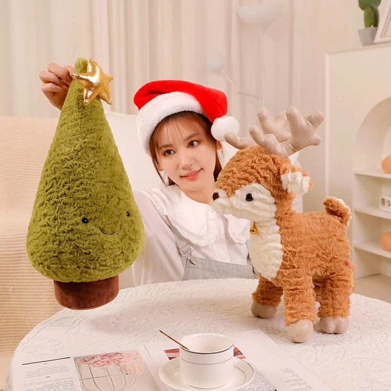 Kawaii Christmas Tree &amp; Elk Plush Dolls