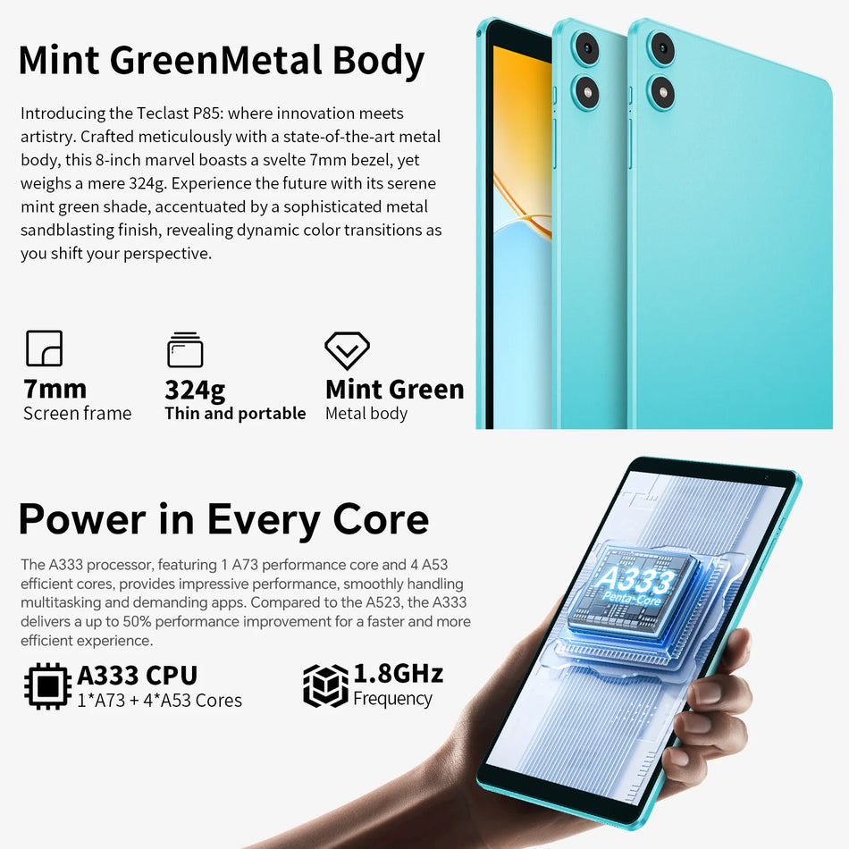 Teclast P85 2025 Android 15 Tablet &ndash; Ultra Slim Metal Body