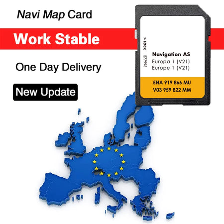 Newest 32GB SD Card Navigation Card AS V21 &ndash; Enhanced GPS Maps for VW Discover Media