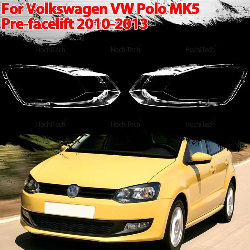 Coperchio Trasparente per Fari per Volkswagen VW Polo MK5 Pre-Facelift 2010-2013