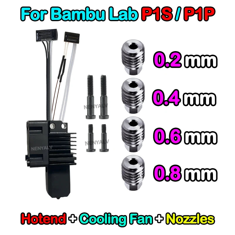 Bambu Lab X1/X1C/P1P/P1S Metal Hotend &ndash; Enhanced Cooling