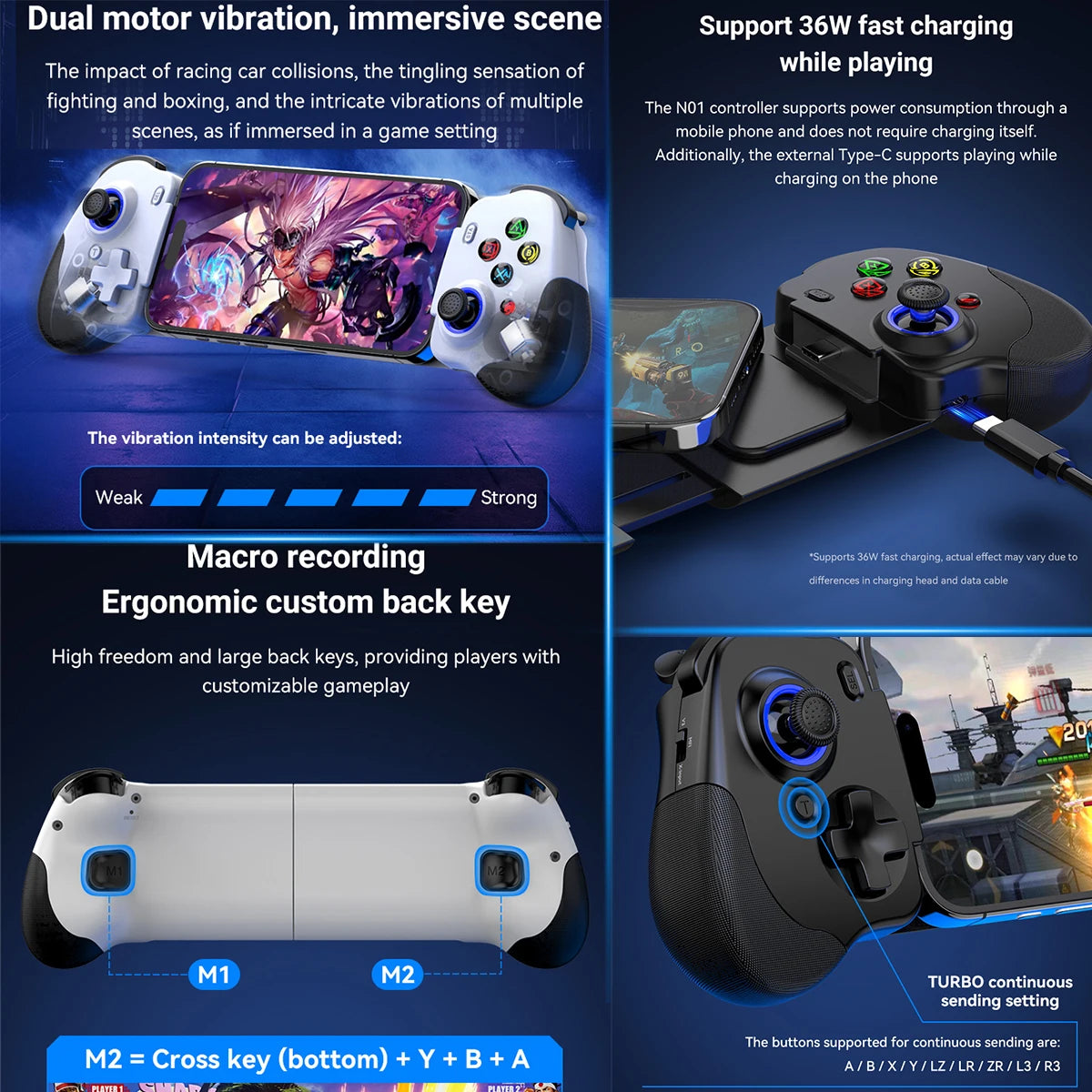 Android Support Controller USB-C Mobile phone Game Controller For Android /I15 series MIF Gamepad ...