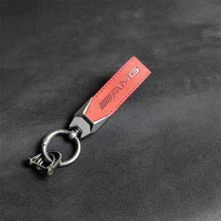 Suede Car Keychain For Mercedes Benz AMG &ndash; Anti-Lost 1pc-red