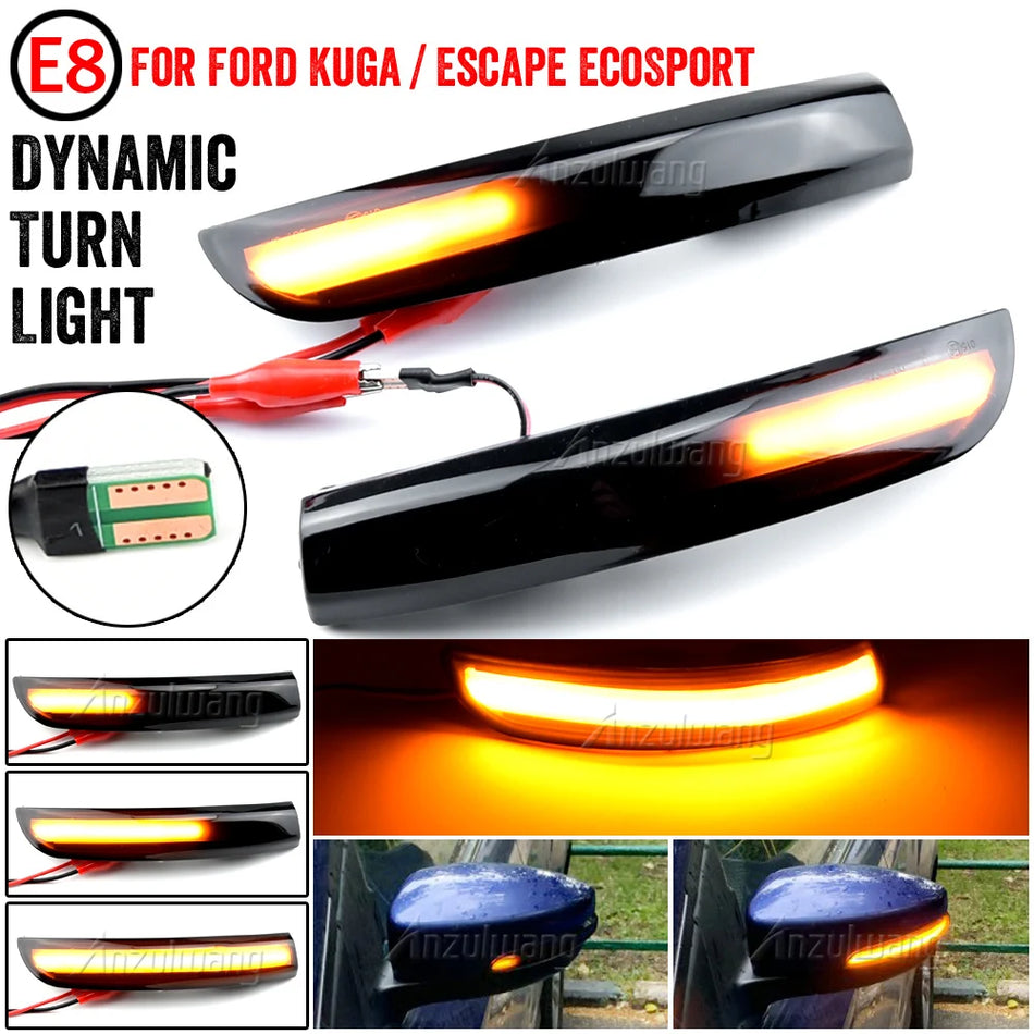 Динамические LED сигнальные огни поворота для Ford Escape Kuga EcoSport 2013-2019