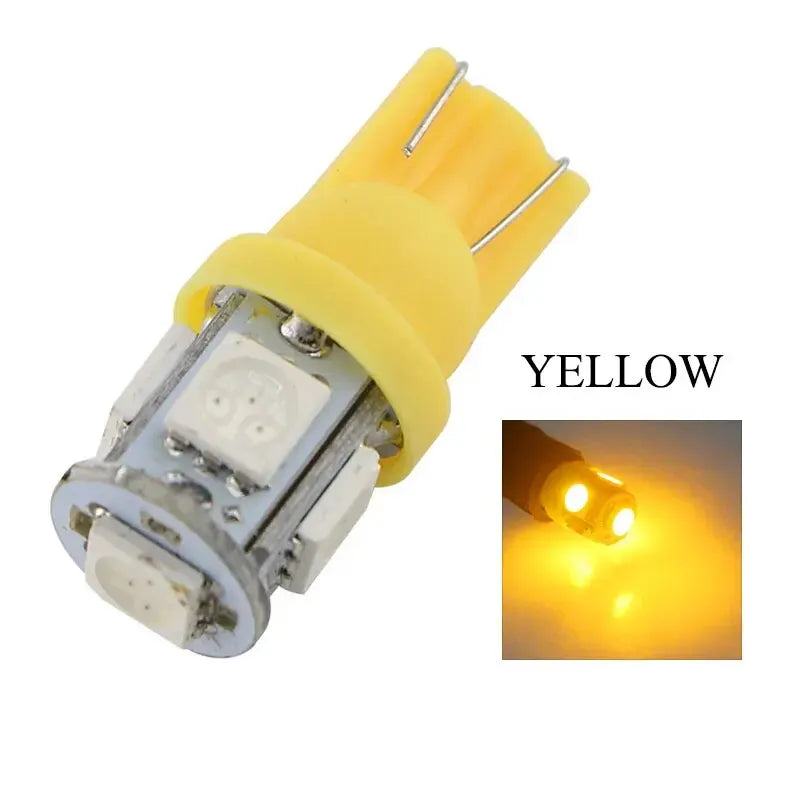 KEVANLY T10 LED Signal Light &ndash; Bright Ice Blue 6000K Illumination Yellow / 10pcs
