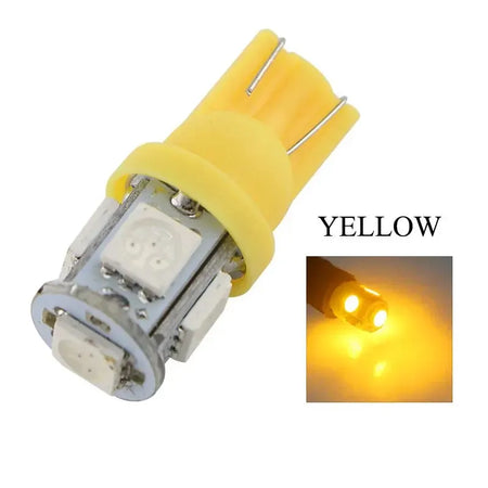 KEVANLY T10 LED Signal Light &ndash; Bright Ice Blue 6000K Illumination Yellow / 10pcs