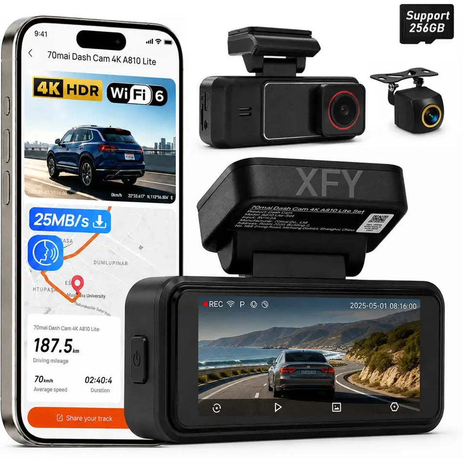 Dual 4K+2K Dash Cam With Starvis 2 Night Vision And Oled Display by InterCyprus Trading Ltd
