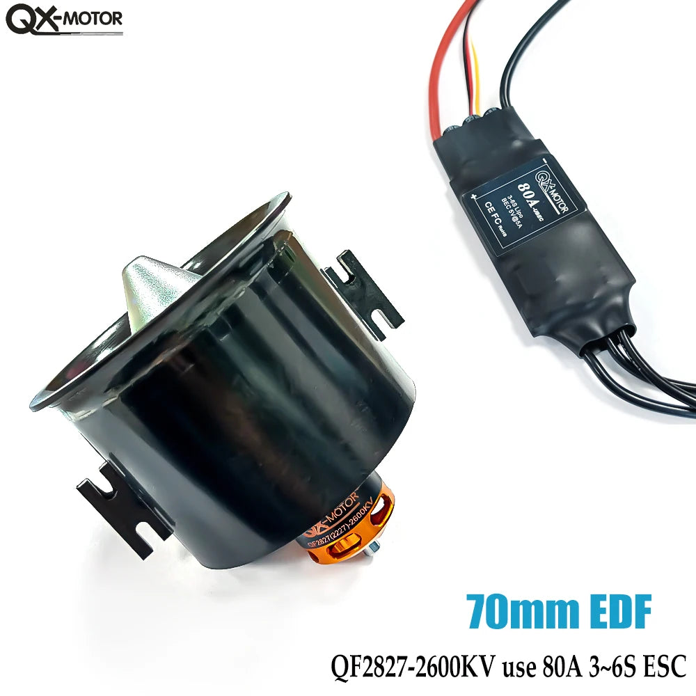 QX-Motor 70mm EDF 12 Blades Ducted Fan &ndash; High Power 2600KV EDF 80A ESC