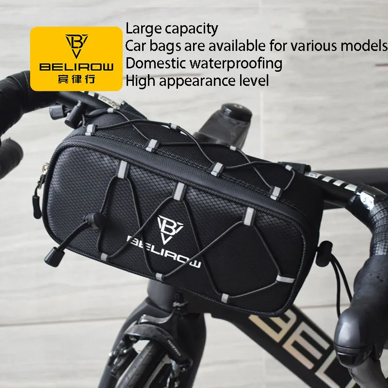 Large Capacity Bike Handlebar Bag Front Tube Bag for MTB and Folding Bikes