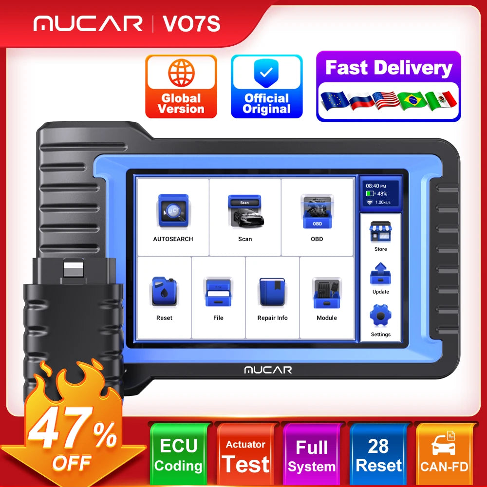 MUCAR VO7 VO7S Plus Auto OBD2 Scanner &ndash; Full System Scan