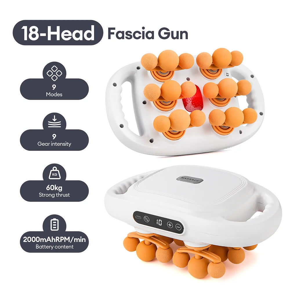 42-Heads Fascia Gun &ndash; Powerful High Frequency Massage 18 head-white 1