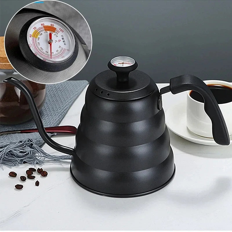 Premium Stainless Steel Pour Over Coffee Pot with Thermometer