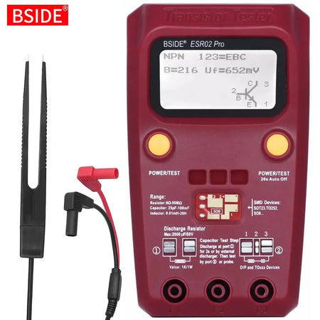 BSIDE ESR02Pro Transistor ESR SMD Tester With LCD Meter