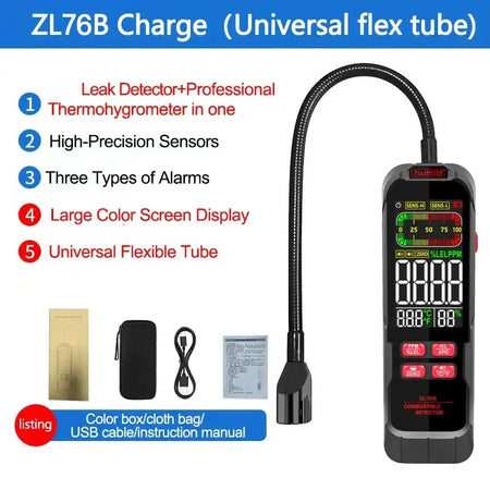 Gas Leak Detector With LCD Display And Alarm For Methane LPG ZL76B