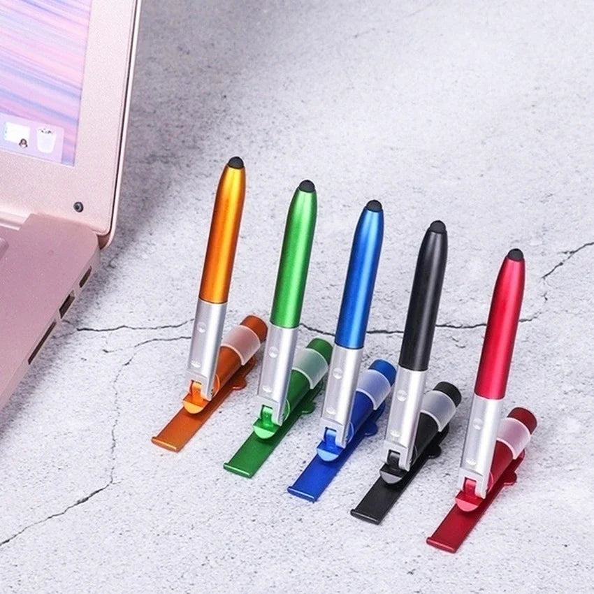 4 in 1 Multifunction Ballpoint Pen with LED Light and Phone Holder