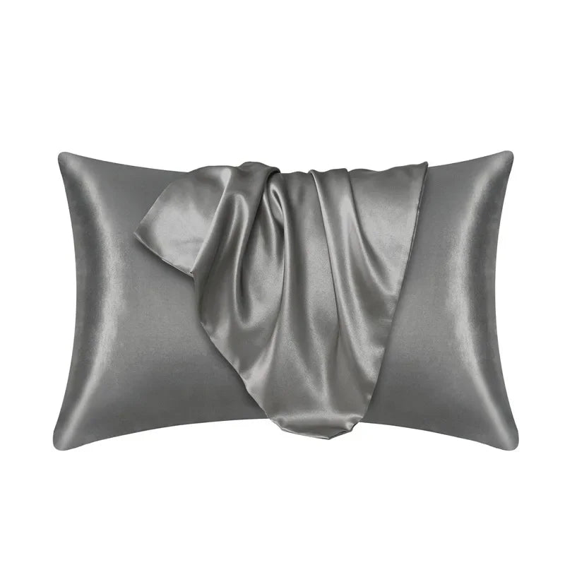 100% Silk Pillowcase by NoEnName_Null &ndash; Promotes Healthier Hair and Skin dark grey / 51cmx66cm