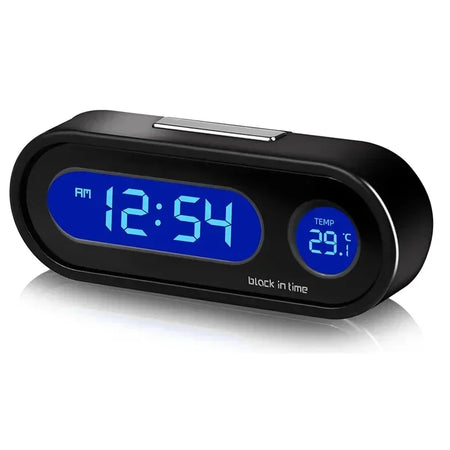 Car Clock Digital Thermometer Watch 2 In 1 &ndash; Luminous LCD black