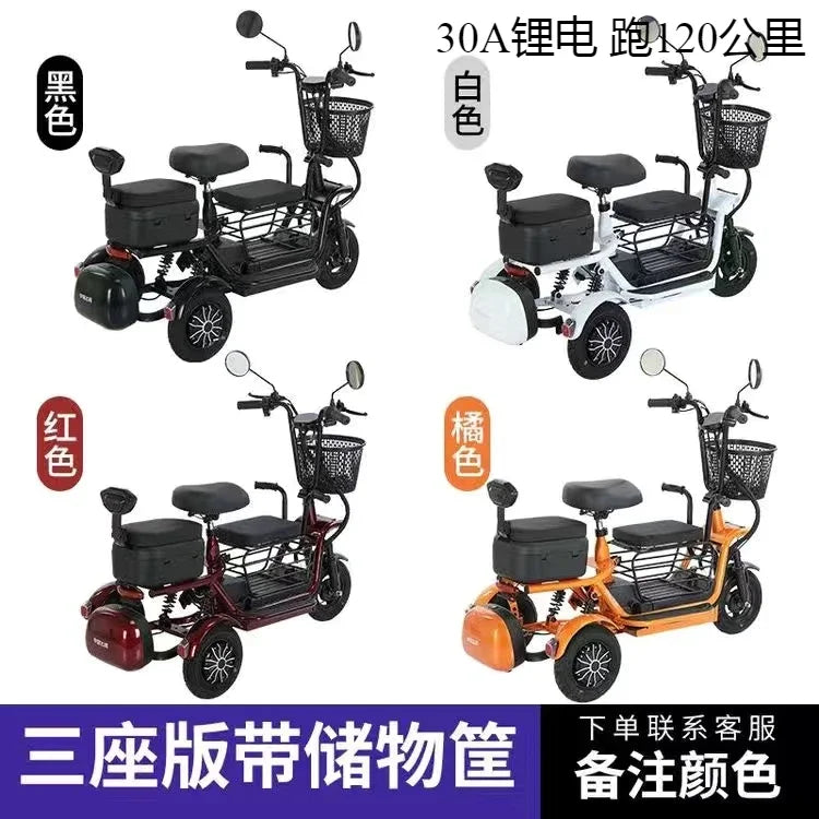 Electric Tricycle Family Carrier &ndash; 48V Lithium Battery 30A
