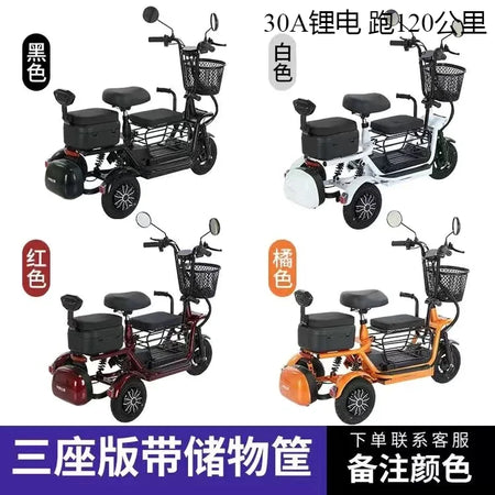 Electric Tricycle Family Carrier &ndash; 48V Lithium Battery 30A