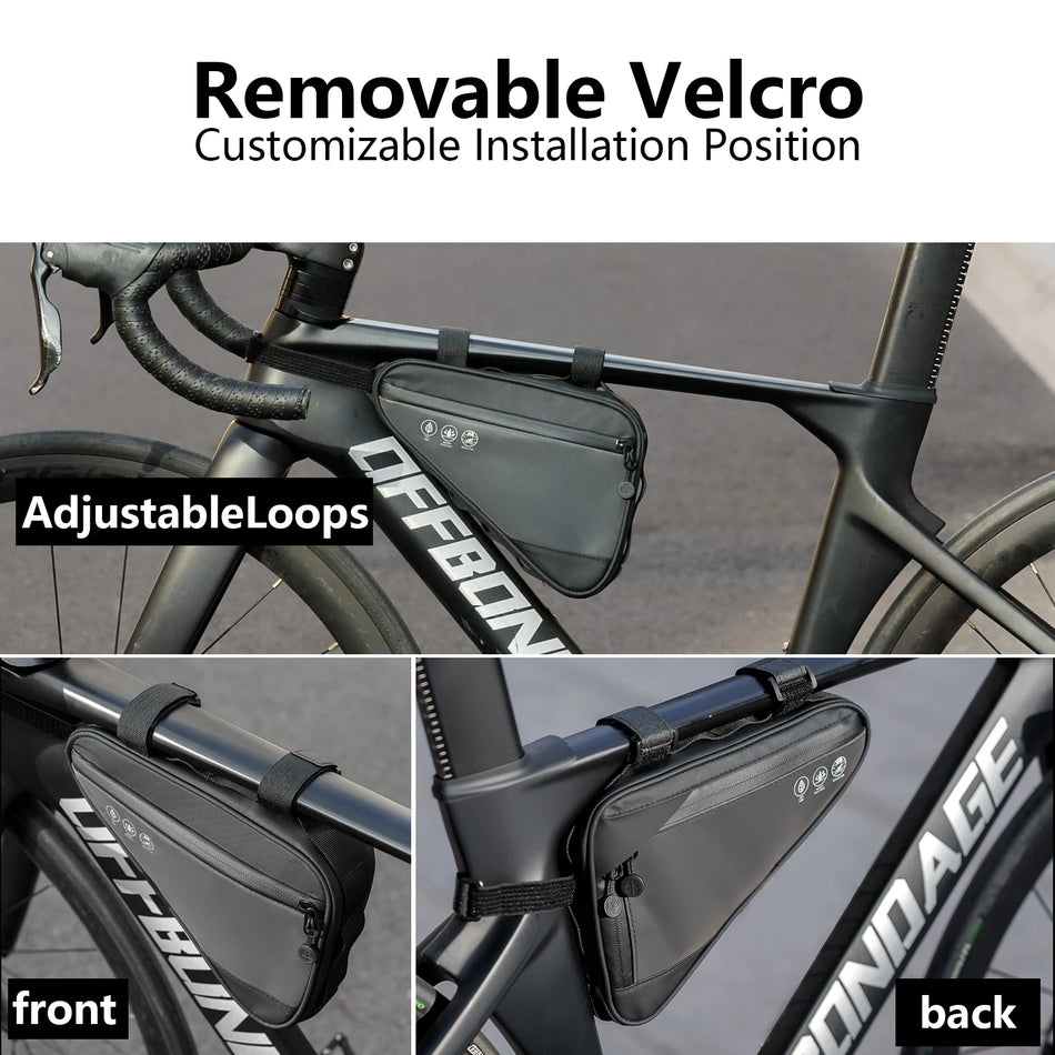 OFFBONDAGE OFF-AM401 Водоустойчив Кожен Отразяващ Чанта за Рамка на Велосипед