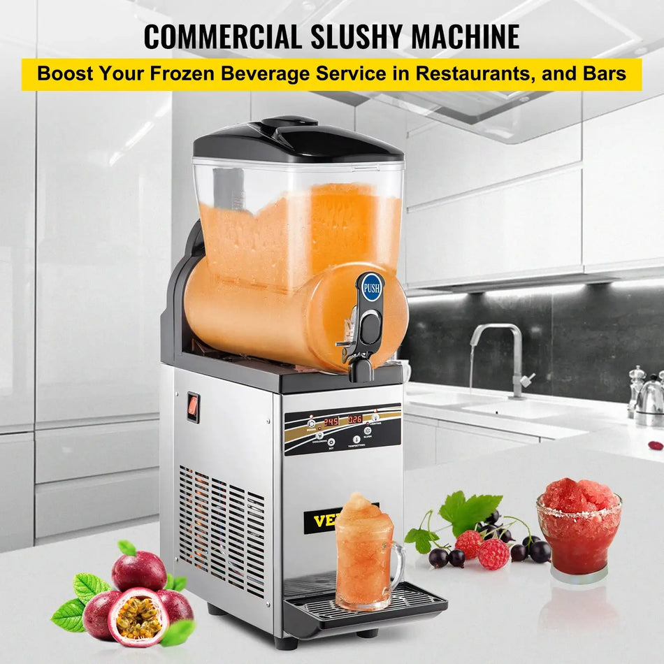 15L Slush Ice Machine Single Tank Stainless Steel Home Use