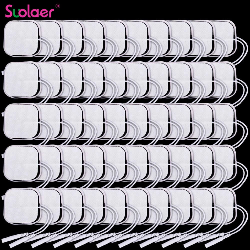 SUOLAER Non-Woven Fabric Self-Adhesive TENS Electrodes Pads for Physiotherapy