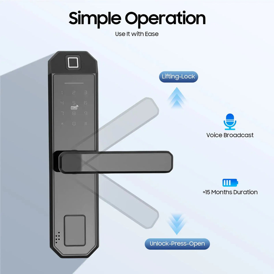 Smart Door Lock Zinc Alloy Keypad Lock &ndash; Anti-Peep Design