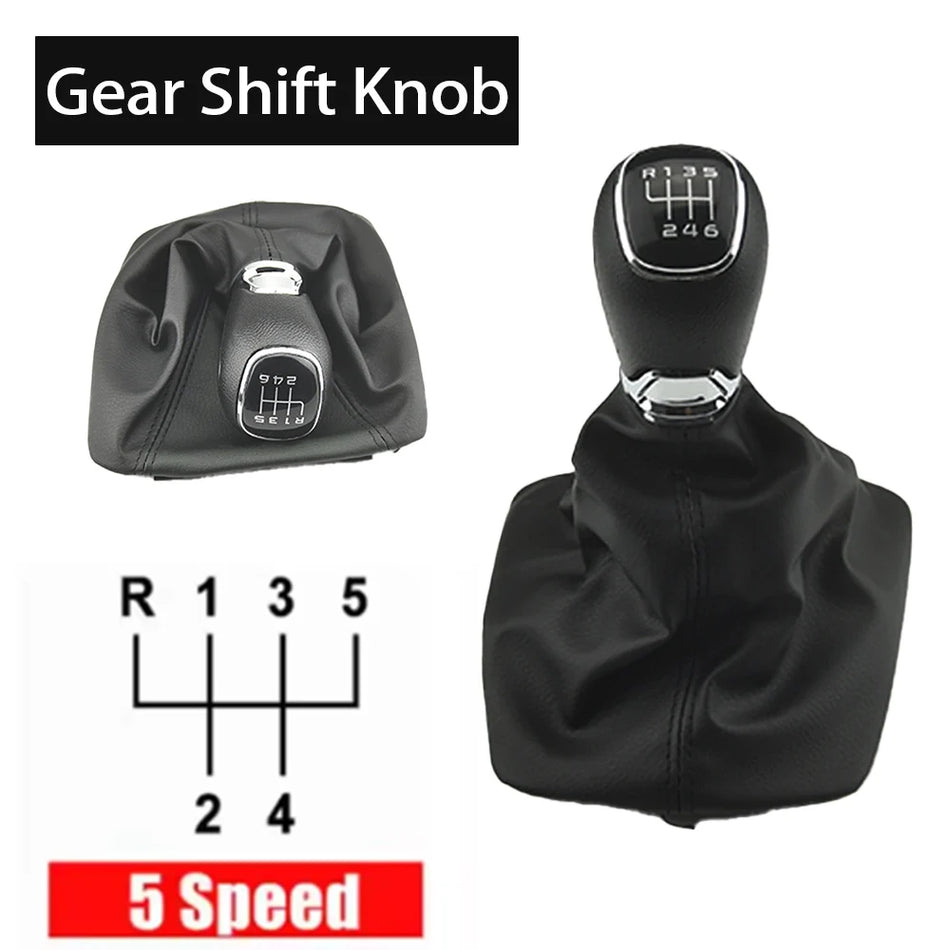 Lederen ABS Versnellingspookknop Cover voor Skoda Octavia A5 A6