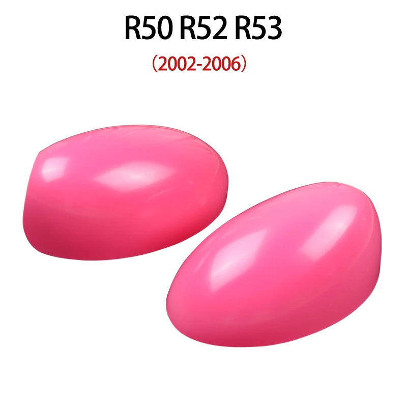 Mini Cooper R50 R52 R53 Black Flag Rear View Mirror Covers - 2PCS Decorative Accessories Pink / R50 R52 R53 02 to 06 / Right hand Drive