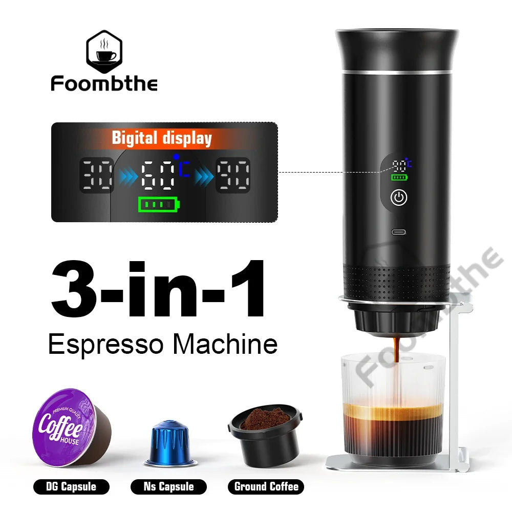 Foombthe Portable Espresso &ndash; Digital Display 3 In 1 Capsule