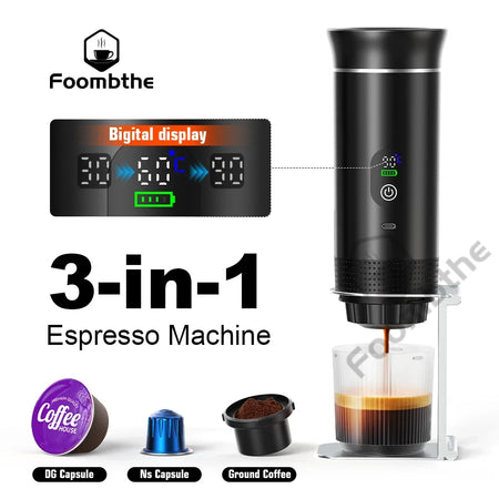 Foombthe Portable Espresso &ndash; Digital Display 3 In 1 Capsule