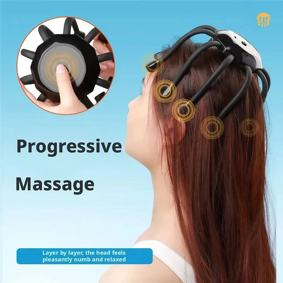Head Massage Device With Intelligent Auto Massage For Head Pressure Relief