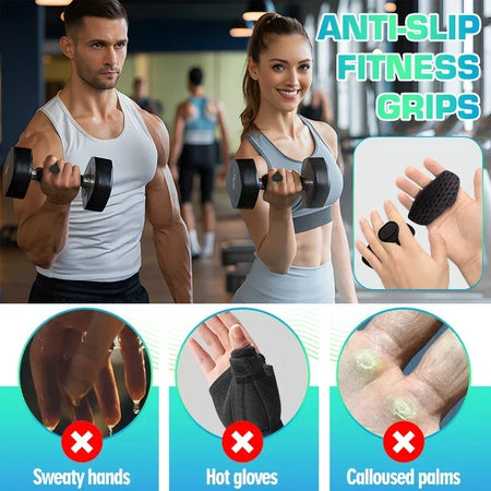 2Pcs Grip Strengthener Fingerless Weight Lifting Gloves for Bodybuilding &amp; Fitness
