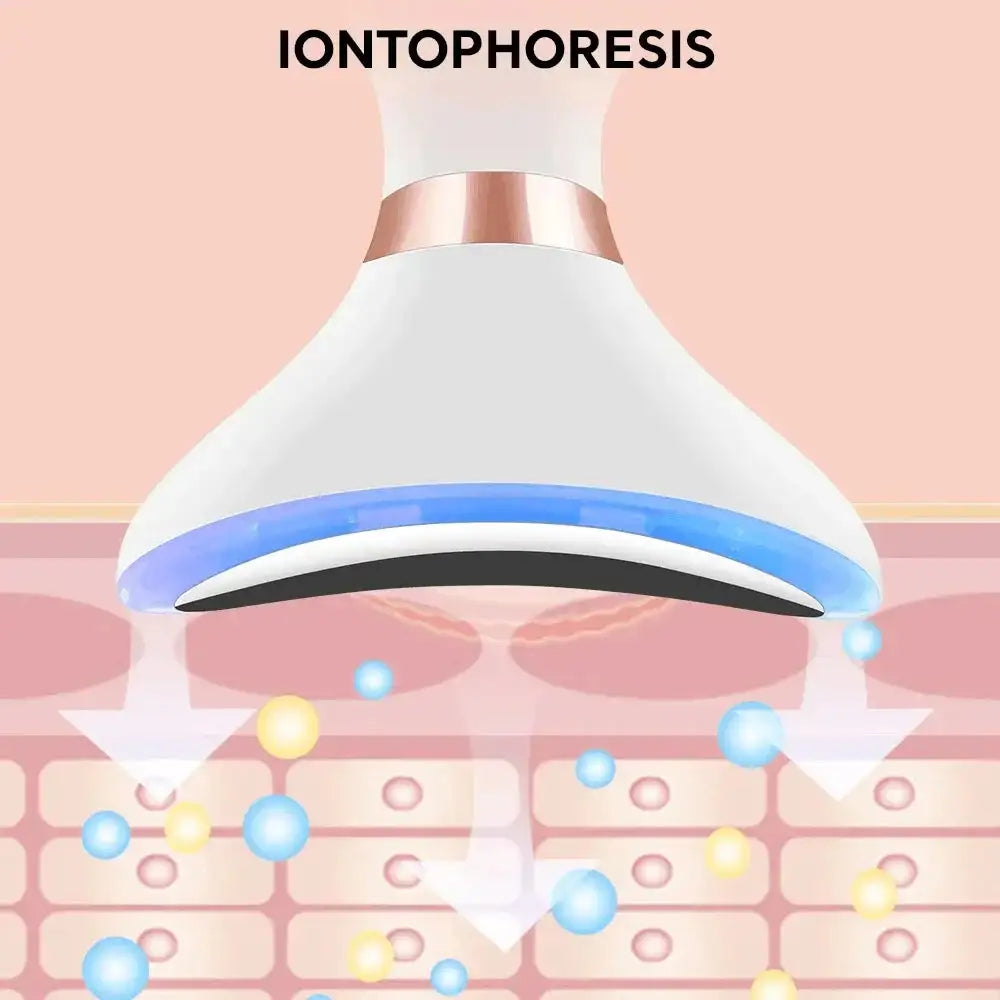 Neck Face Lifting Device LED Red Light Therapy Vibration Facial Massager Double Chin Remover Skin Tightening