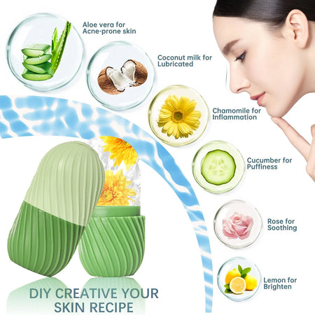 Ice Face Roller Beauty Massage Silicone Mold for Eye Puffiness &amp; Pore Reduction