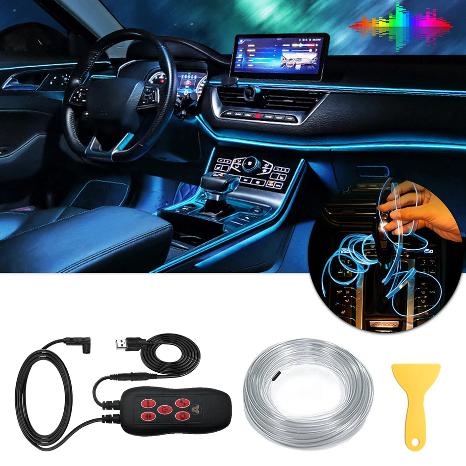 Interiör LED Neontråd för BMW 3/5/6-serien, Sex färger, Justerbar, Metallkonstruktion