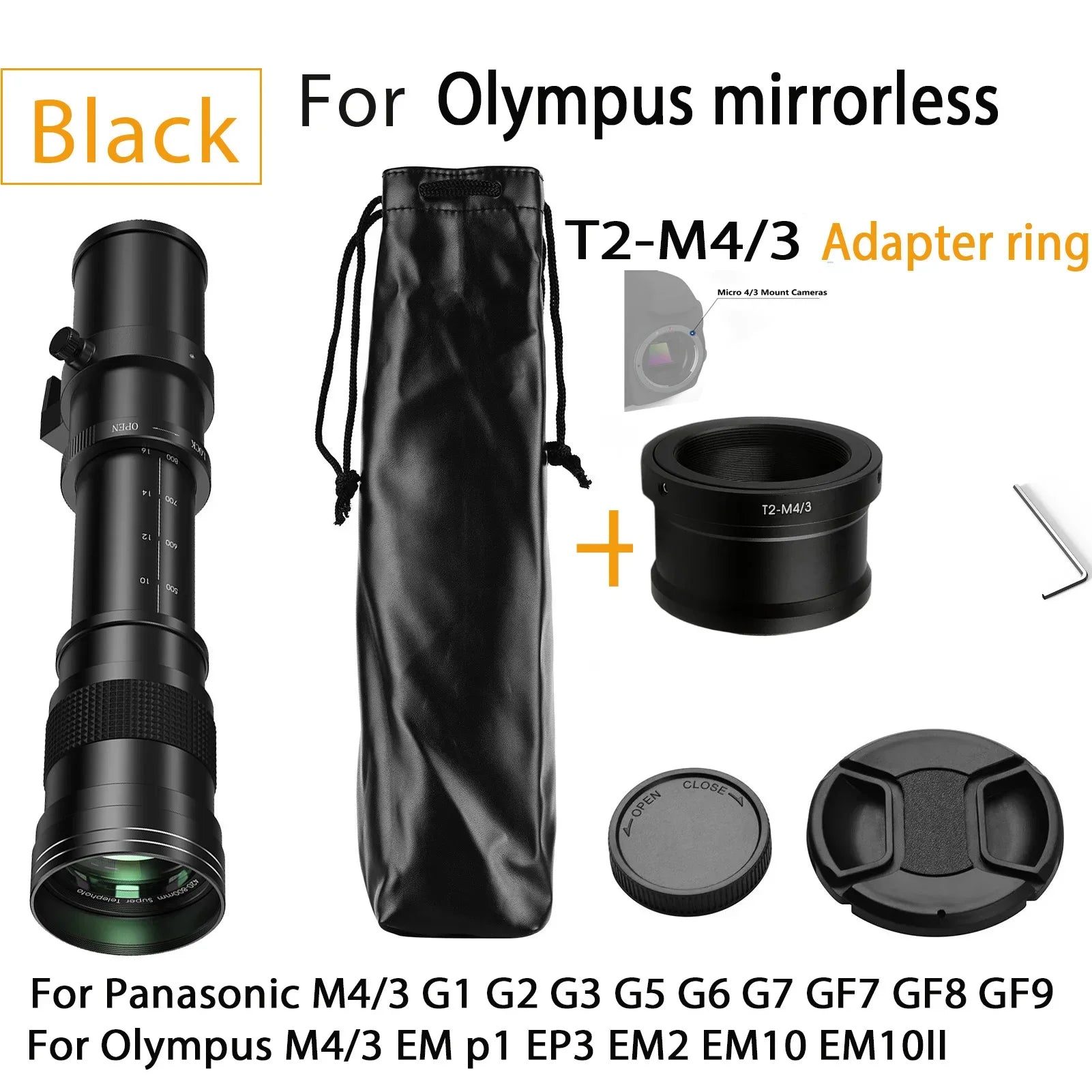 Lightdow Telephoto Lens 420-800mm f 8.3 &ndash; Super Telephoto Zoom for DSLR Cameras for Olympus M4 3 01